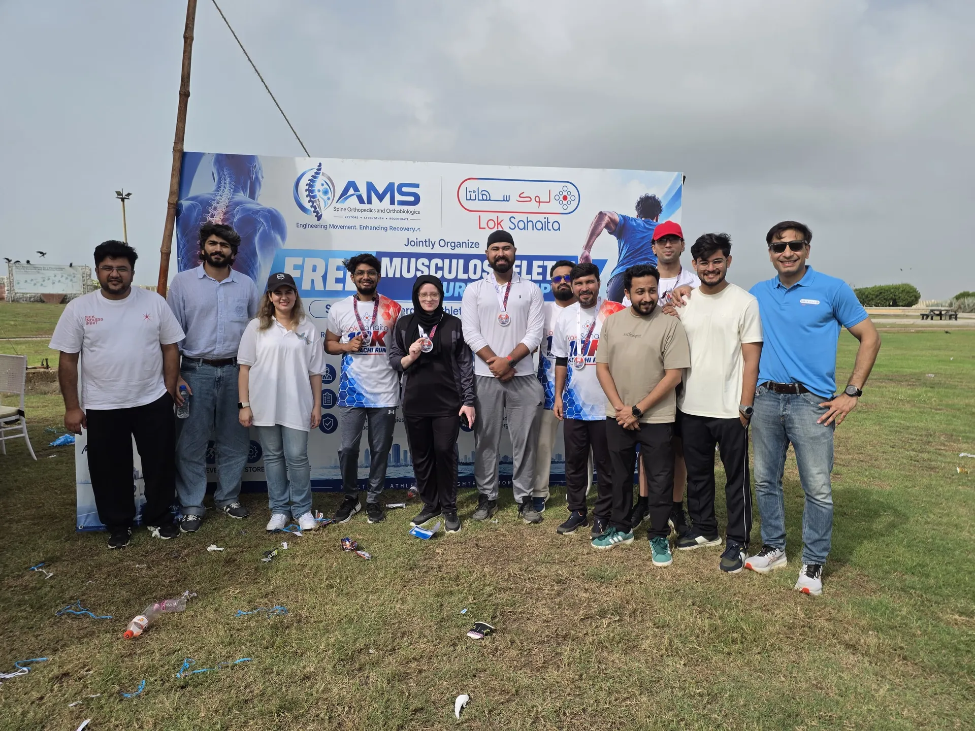 AMS Spine and Ortho Implants with Lok Sahaita at the free musculoskeletal screening camp